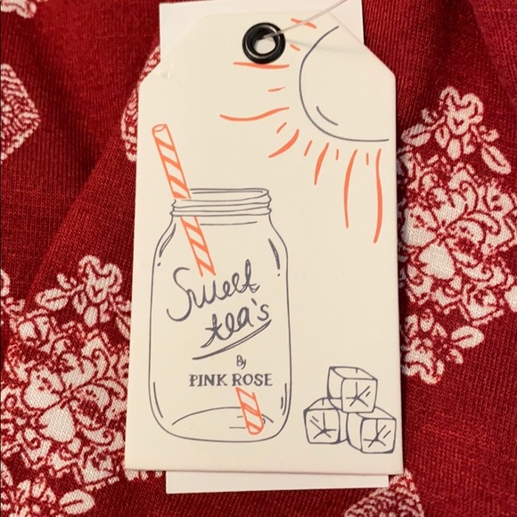 NWT. SWEET TEAS by Pink Rose Lattice Back Top - Picture 9 of 9